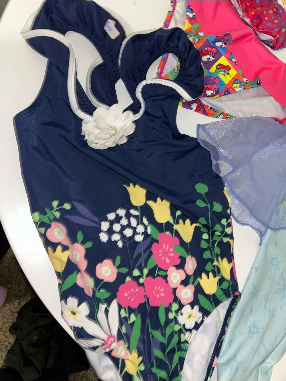 Janie and Jack Navy and White Girls Swimsuit